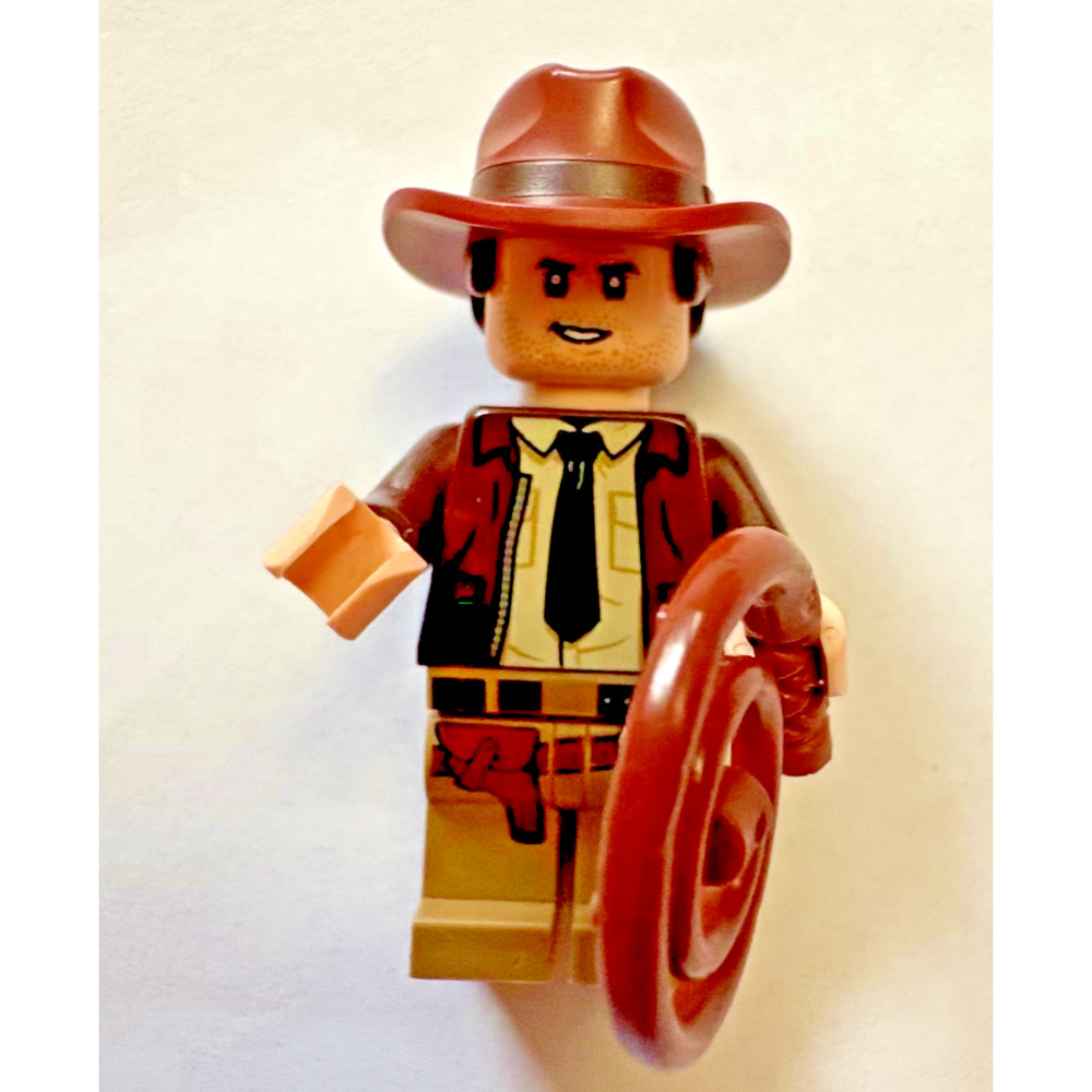 LEGO Indiana Jones Minifigure with Black Tie 77012 Fighter Plane Chase 2023 Hat